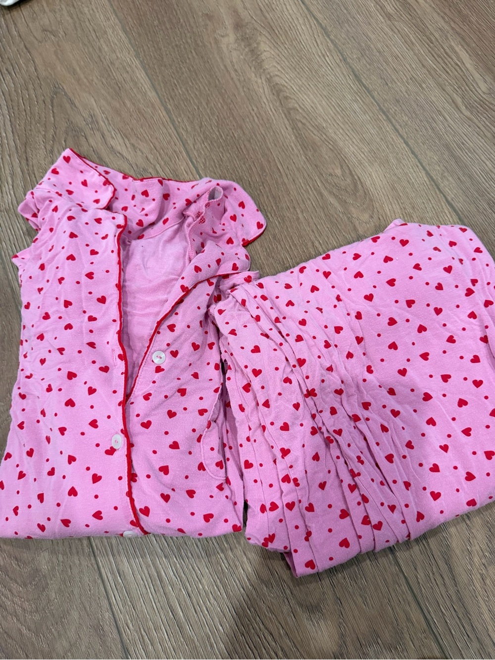 Victoria Secret Size medium pink and red heart pajamas modal